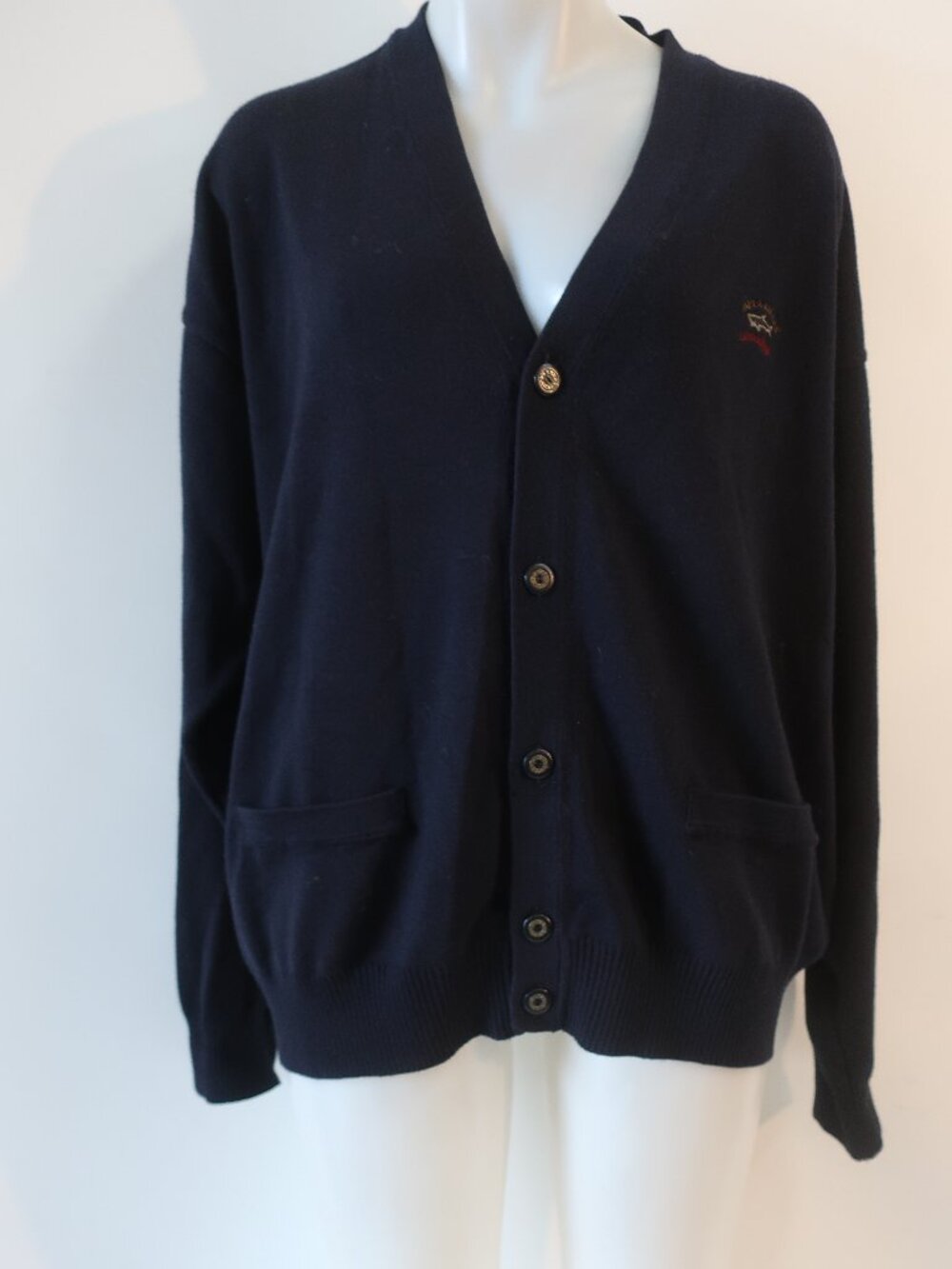 Mens Paul & Shark Yachting Navy Blue (Item-609) Wool Blend V-Neck Cardigan 2XL
